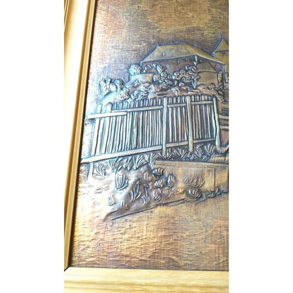 Embossed Brass Sheet Art Print Scene Mill in Colberg, Germany 10 1/4" x 14" - Picture 10 of 10
